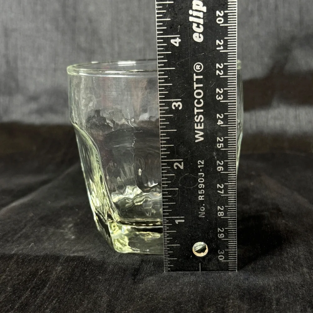Vintage Libbey Chivalry Tumblers Set of 5 Clear Textured Hexagonal Glasses